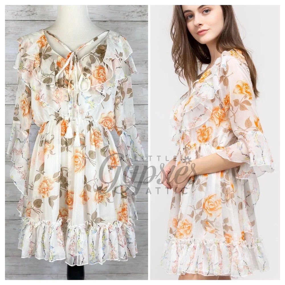 POL Fairy Garden Farmhouse Mini Dress - Picture 1 of 16